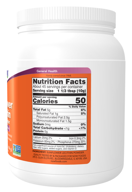Now SUNFLOWER LECITHIN POWDER  1 LB