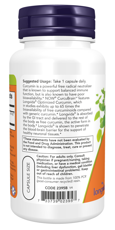 Now CURCUBRAIN  LONGVIDA  400 MG  50 VCAPS