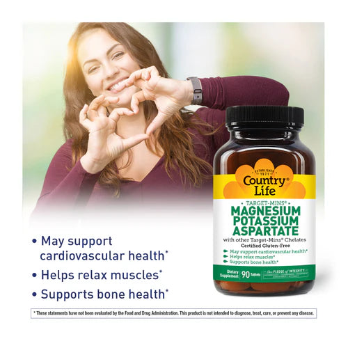 Country Life MAGNESIUM/POTASSIUM ASPARTATE 90 Tablet