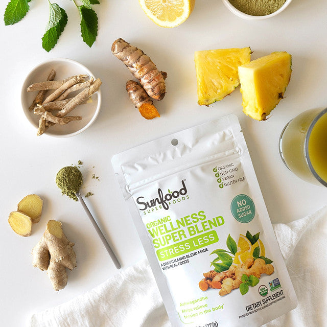 Sunfood Wellness Super Blend, Stress Less 8oz