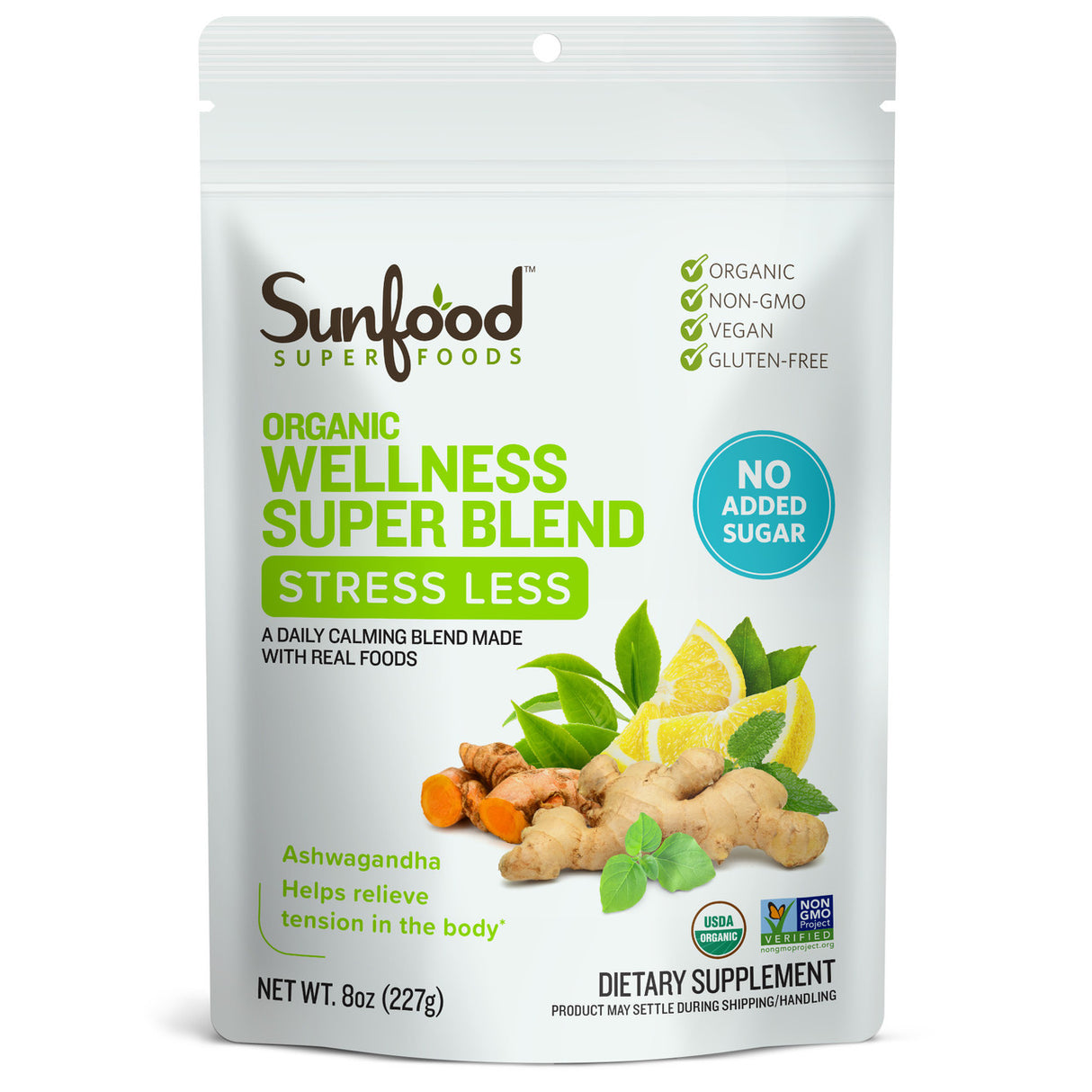 Sunfood Wellness Super Blend, Stress Less 8oz