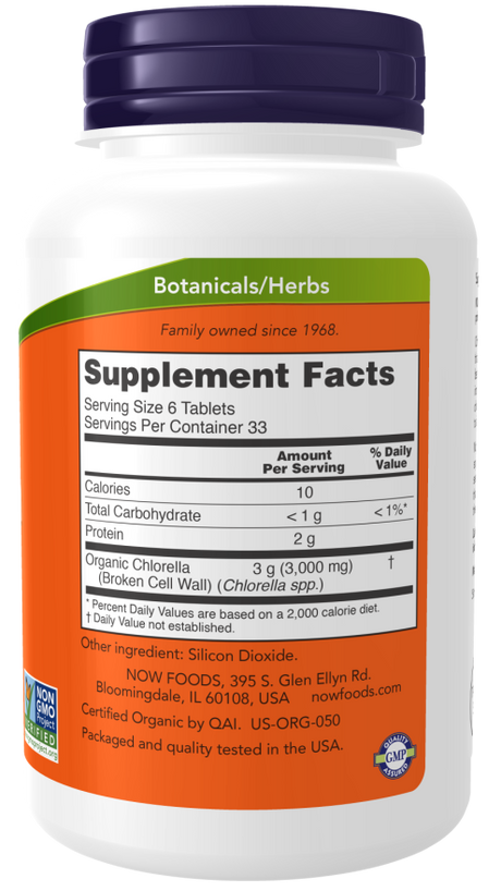 Now ORG CHLORELLA 500mg per tab  200 TABS