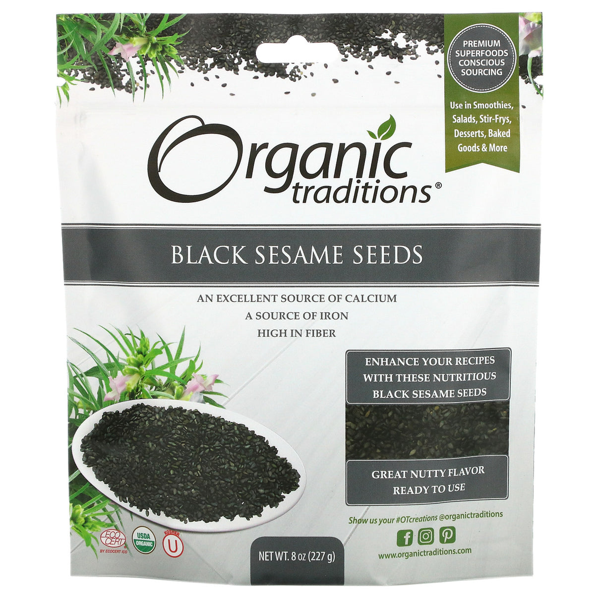 ORGANIC TRADITIONS BLACK SESAME SEEDS 8OZ