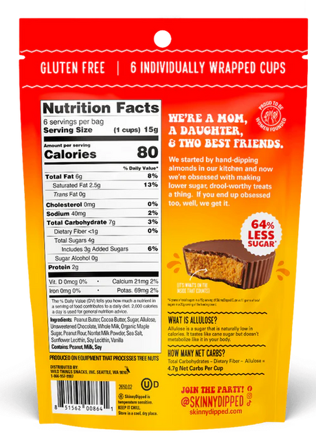 SKINNYDIPPED Milk Chocolate Peanut Butter Cup 3.17 OZ