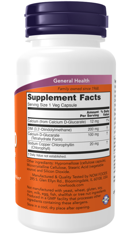 Now DIM 200 w/ CALCIUM D-GLUCARATE  90 VCAPS