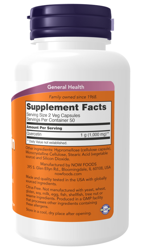 Now QUERCETIN 500MG 100 VCAPS