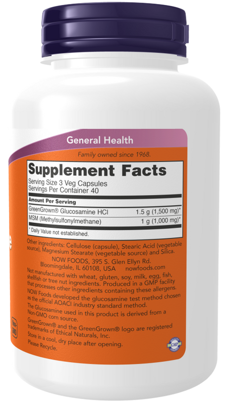 Now VEG GLUC & MSM 500/500   240 VCAPS