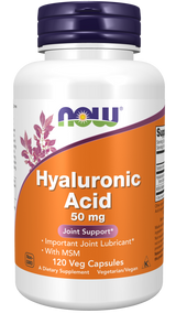 Now HYALURONIC ACID 50MG + MSM   120 VCAPS