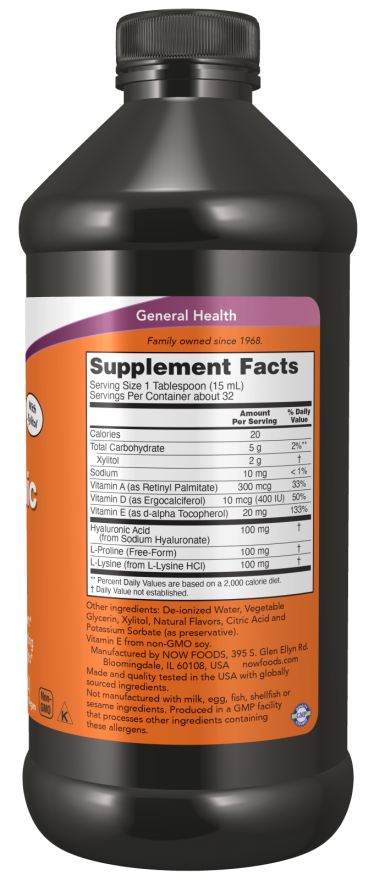 Now LIQ HYALURONIC ACID (HA) PLUS 16 FL OZ