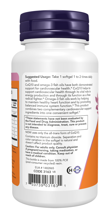 Now CoQ10 60mg  with Omega-3 120 SGELS