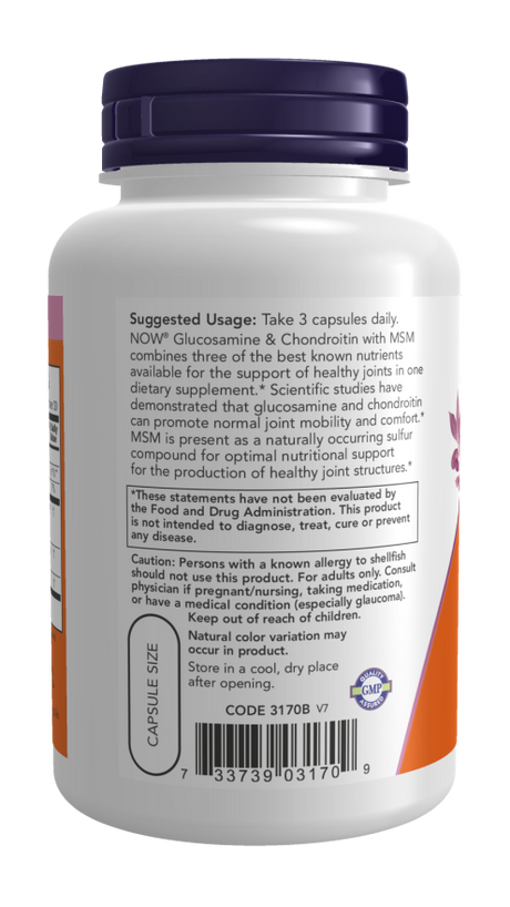 Now GLUCOS 500/CHOND 400/MSM   90 VCAPS