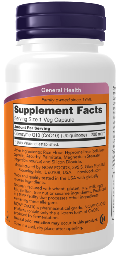 Now CoQ10 200mg   60 VCAPS