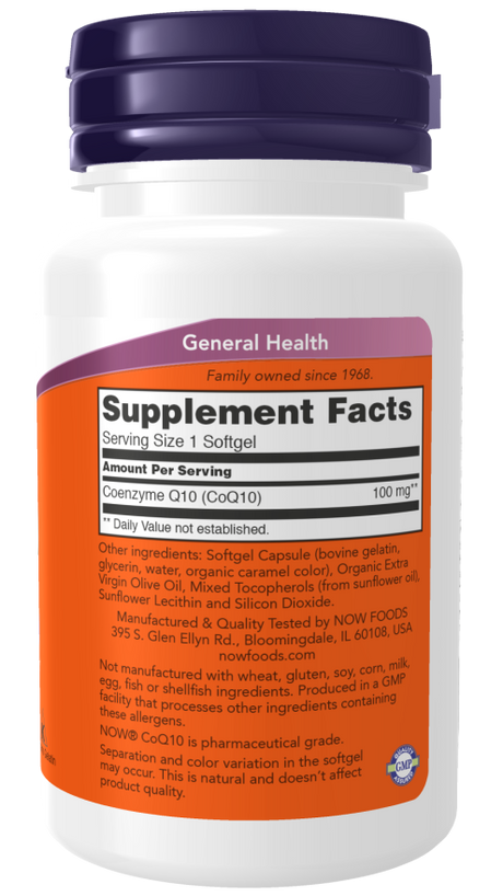 Now CoQ10 100mg   50 SGELS