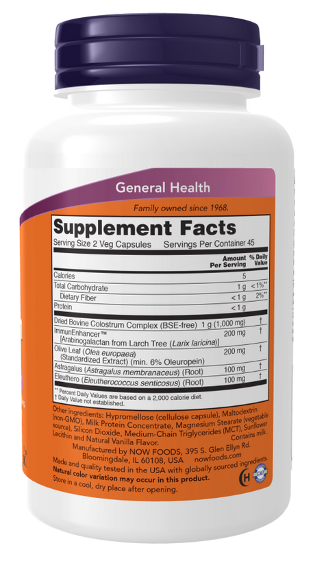 Now SUPER COLOSTRUM 500MG  90 VCAPS