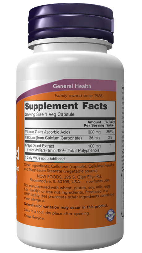 Now GRAPE SEED ANTI 100mg  200 VCAPS