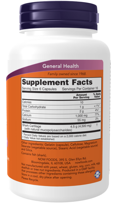 Now SHARK CARTILAGE 750mg  100 CAPS