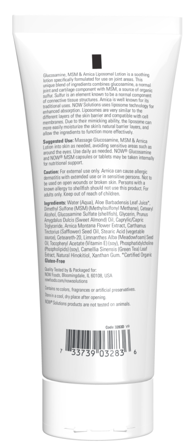 Now GLUC/MSM/ARNICA LOTION  8 FL OZ