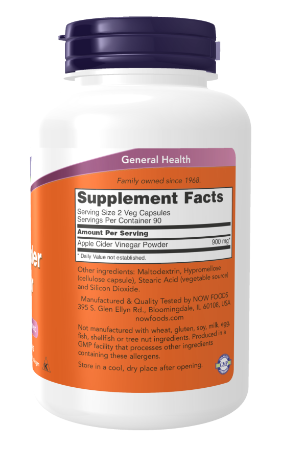 Now APPLE CIDER VINEGAR 450 MG 180 VCAPS