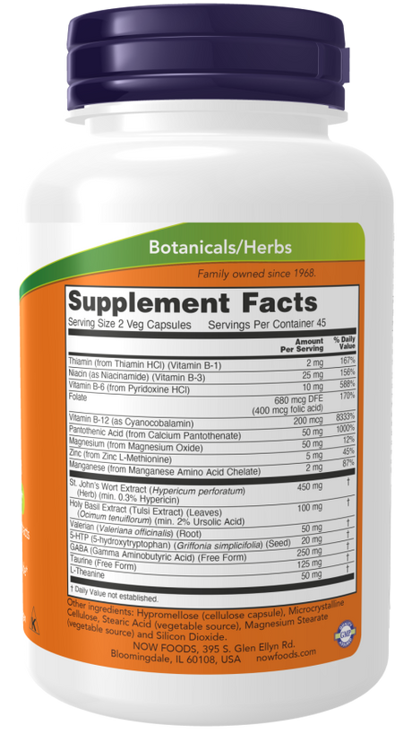 Now MOOD SUPPORT with ST JOHNS WORT   90 VCAPS