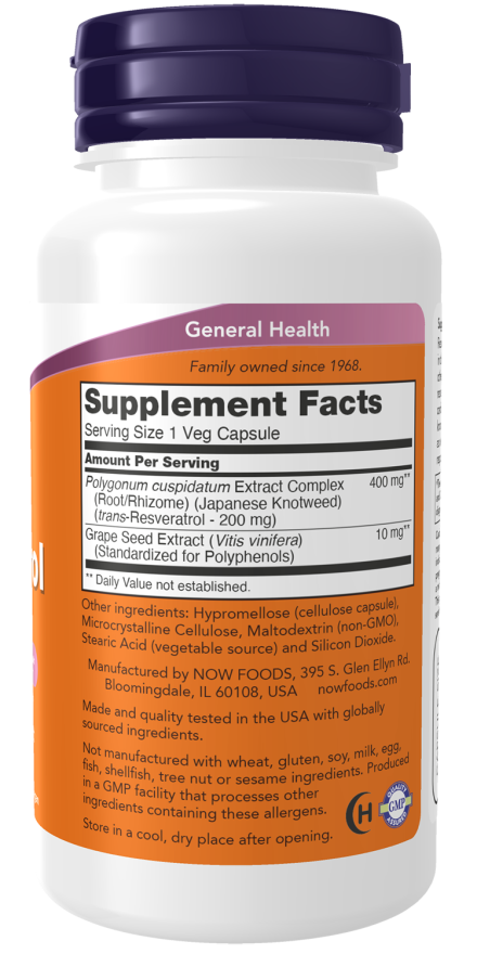 Now RESVERATROL 200mg   120 VCAPS