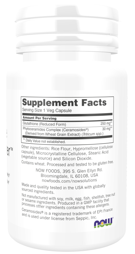 Now GLUTATHIONE SKIN BRIGHTENER W/ CERAMOSIDES 30 VCAPS Williams Natural Foods Now GLUTATHIONE SKIN BRIGHTENER W/ CERAMOSIDES 30 VCAPS Williams Natural Foods