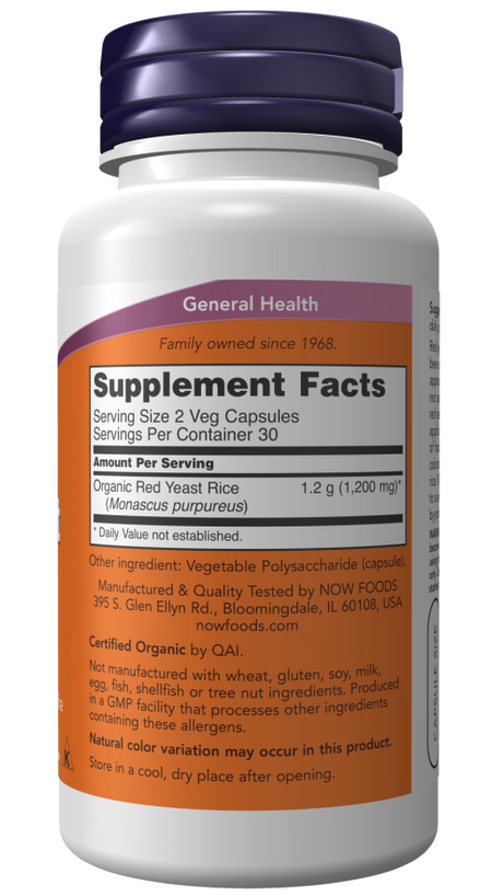 Now RED YEAST RICE 600MG ORG 240 VCAPS
