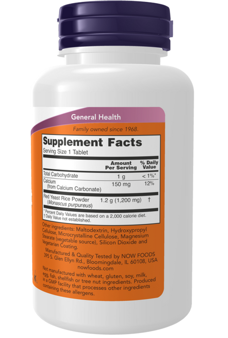Now RED YEAST RICE EXTRACT 1200MG   60 TABS