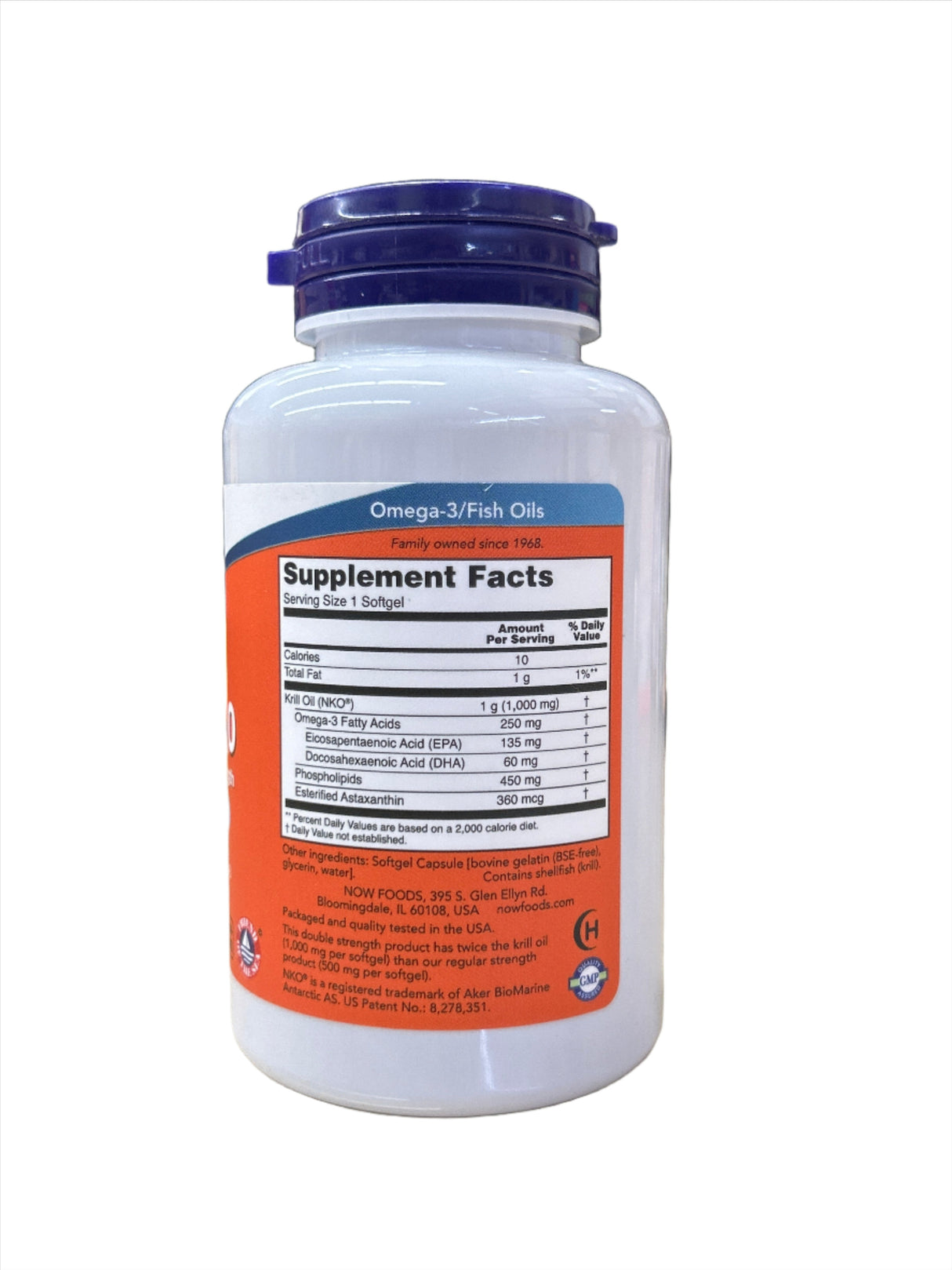 Now Krill Oil Double Strength 1000 mg 60 Soft Gels