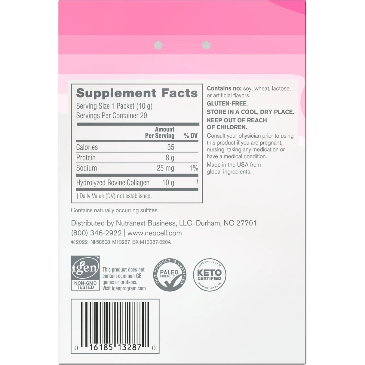 Neocell SUPER COLLAGEN PEPTIDES STICK PACKS 20 CT