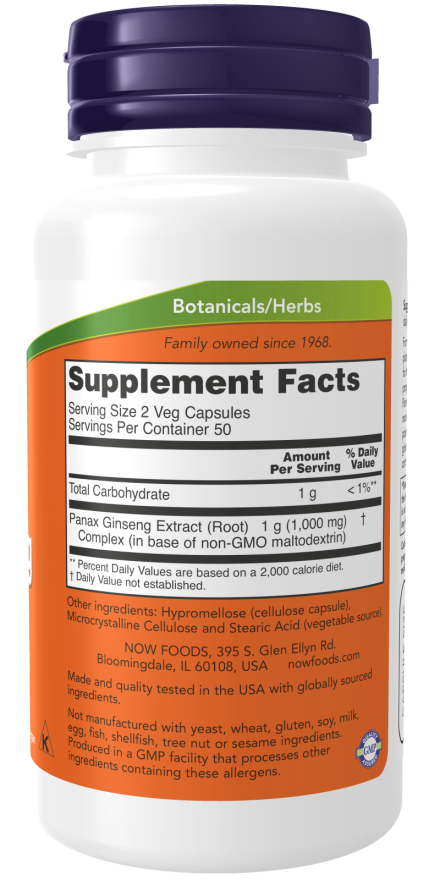 Now PANAX GINSENG 500 mg  100 VCAPS