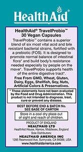 HealthAid TravelProbio Daily 30 cap 20 Billion CFU with Prebiotic