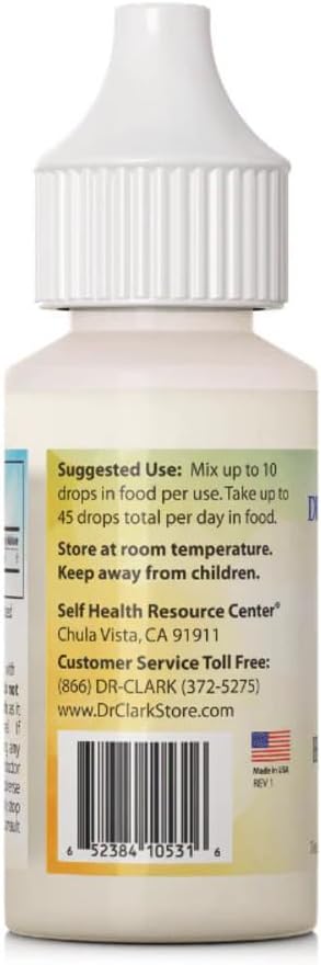 Dr. Clark Hydrochloric Acid Drops - Digestive Health, Hydrochloric Acid 5% Solution, Maintain Stomach Acidity, for Better Absorption and Assimilation, 1 Fl. Oz (30 ml)