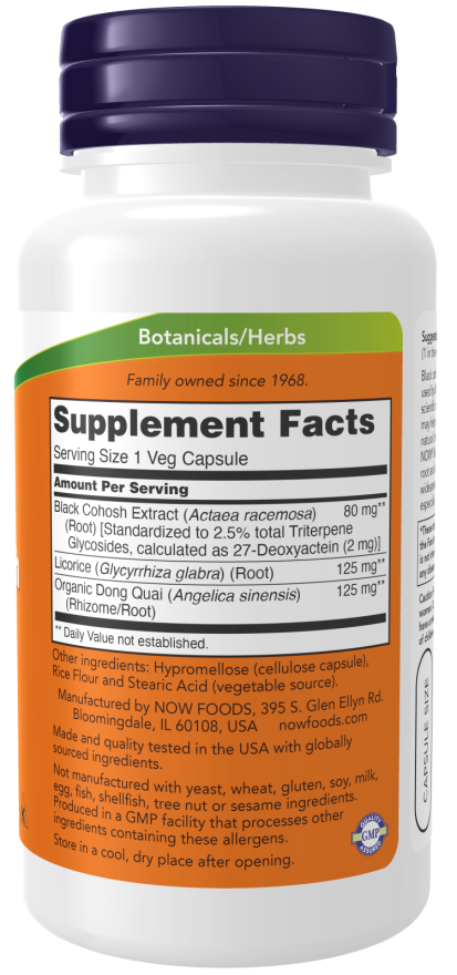 Now BLACK COHOSH 80mg  90 VCAPS