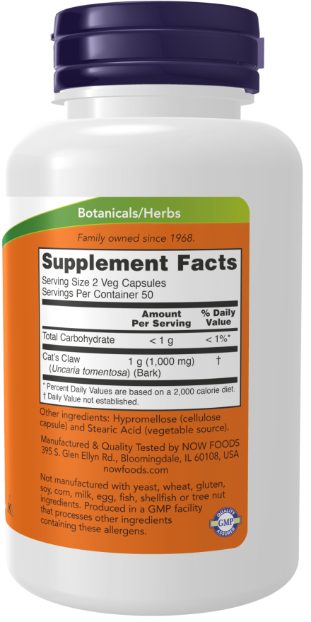 Now CAT'S CLAW 500mg 100 VCAPS