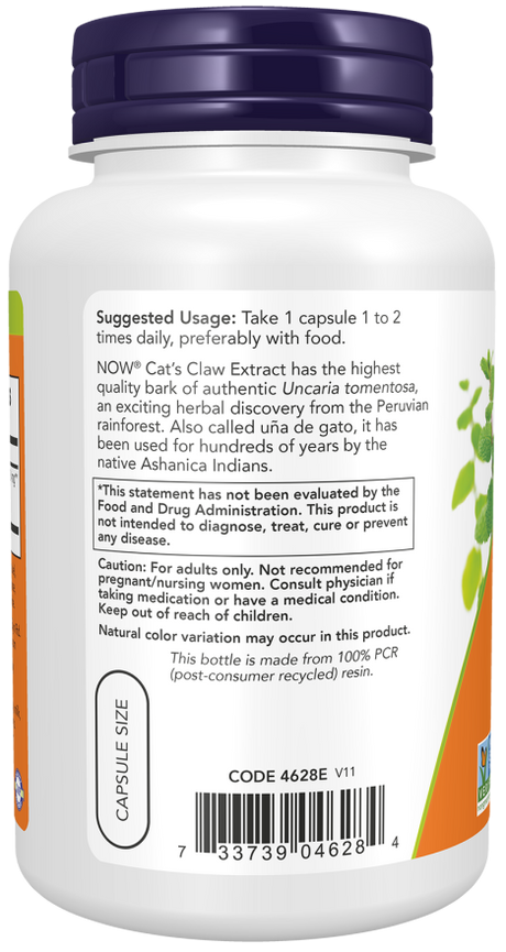 Now CAT'S CLAW EXTRACT  120 VCAPS