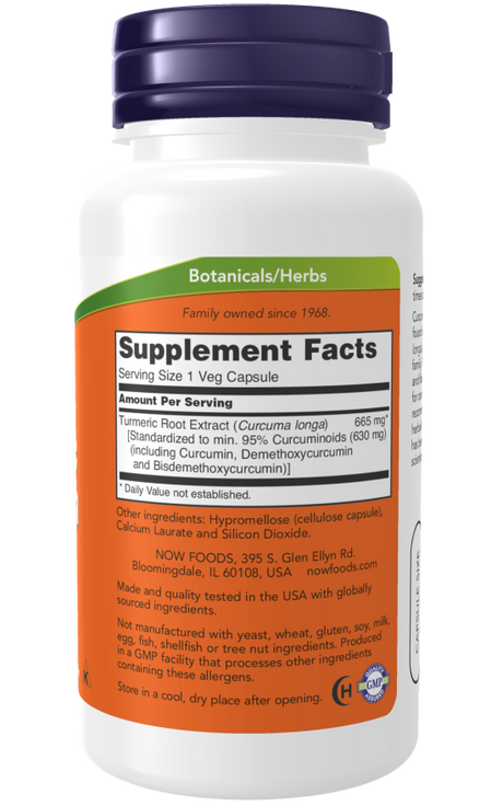 Now TURMERIC CURCUMIN EXTRACT  60 VCAPS