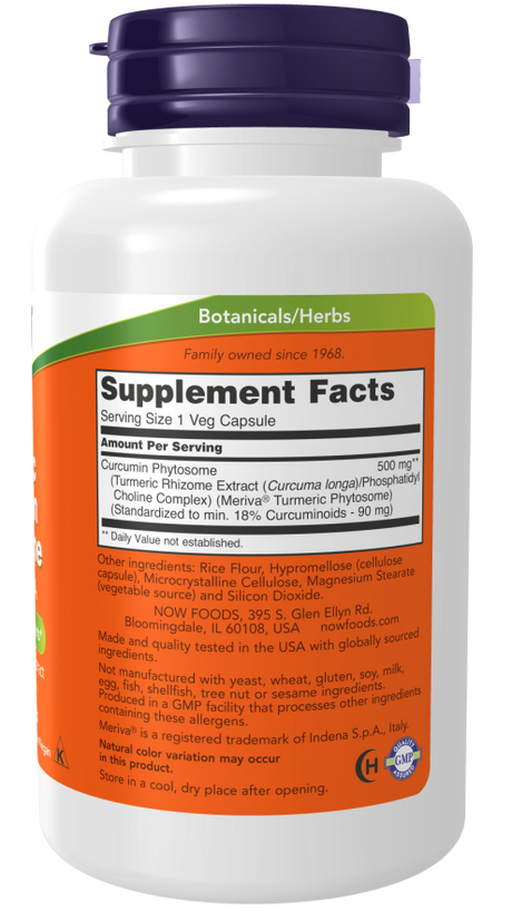 Now CURCUMIN PHYTOSOME  500MG  60 VCAPS