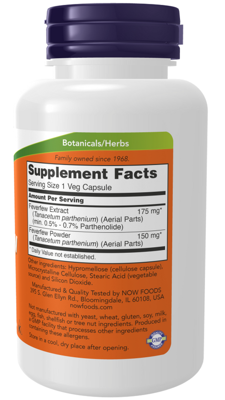 Now FEVERFEW 400mg  100 VCAPS
