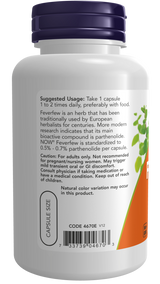 Now FEVERFEW 400mg  100 VCAPS