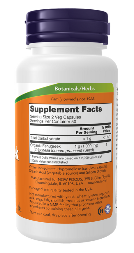Now FENUGREEK 500mg  250 VCAPS