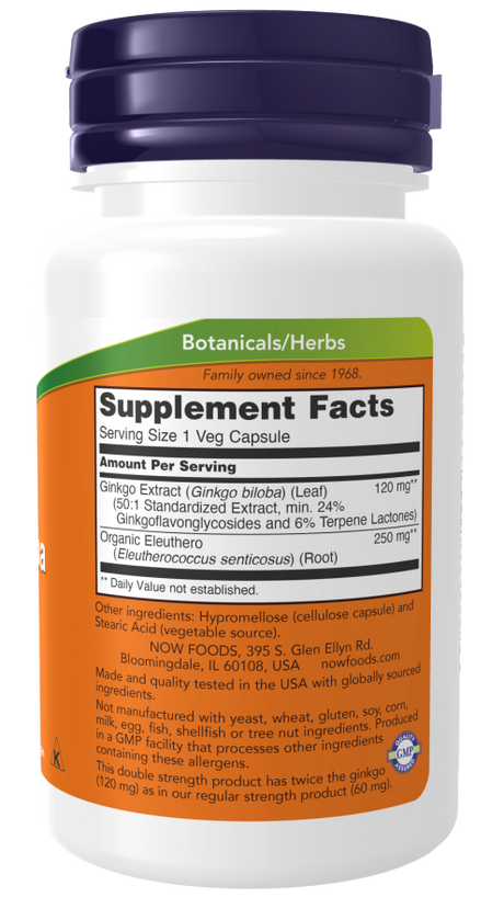 Now GINKGO BILOBA 120mg  50 VCAPS