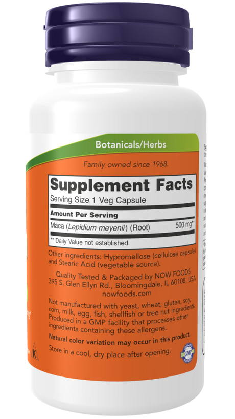 Now MACA 500mg  250 VCAPS
