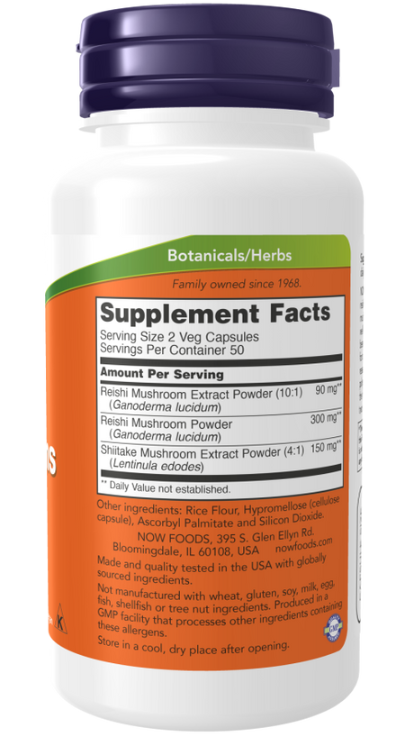 Now REI-SHI MUSHROOMS 270mg 100 VCAPS