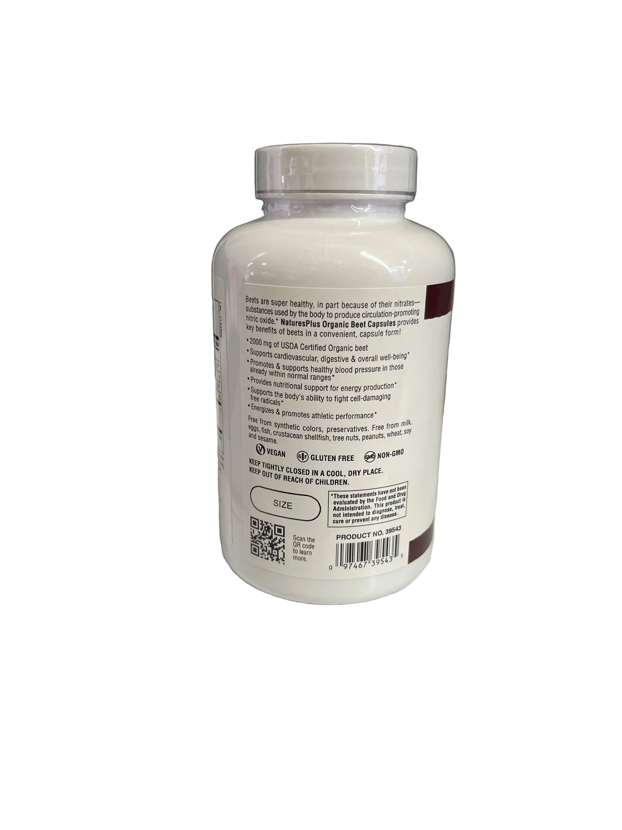 Natures Plus Organic Beet 180 Caps