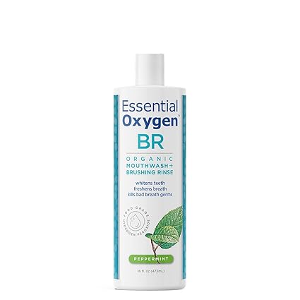 ESSENTIAL OXYGEN ORGANIC MOUTHWASH (BRUSHING RINSE) PEPPERMINT 16OZ