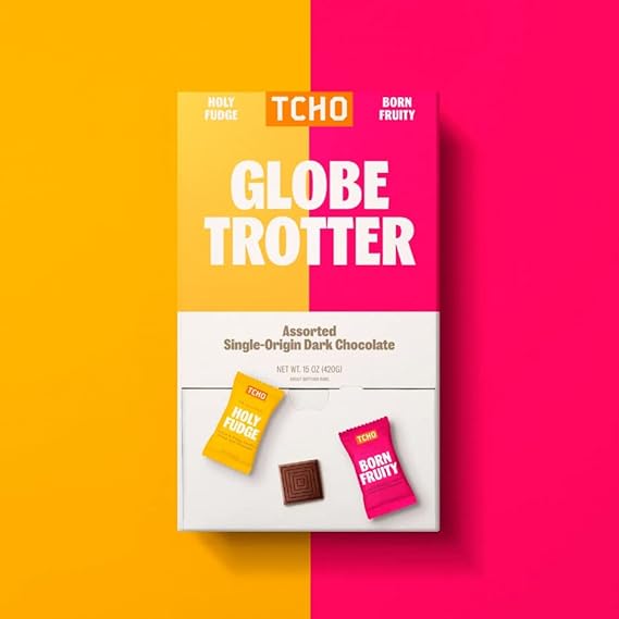 TCHO CHOCOLATE Globe Trotter, Dark Choc, 60ct 15 OZ