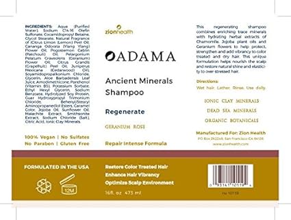 Zion Health Zion Health Regenrate Shampoo  16 oz