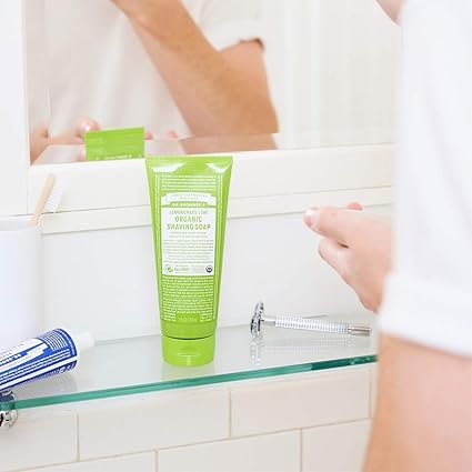 DR. BRONNER'S ORGANIC SHAVING SOAP LEMONGRASS LIME 7 FLOZ