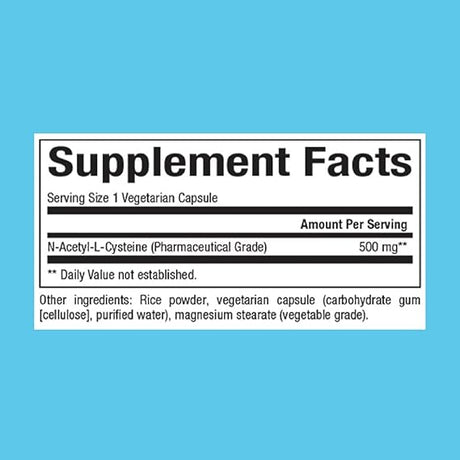 JARROW Vegetarian N-A-C (N-Acetyl-L-Cysteine) 500 MG