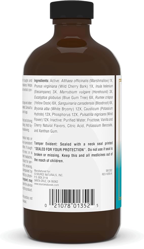 SOURCE NATURALS WELLNESS COUGH SYRUP F/KID 8OZ